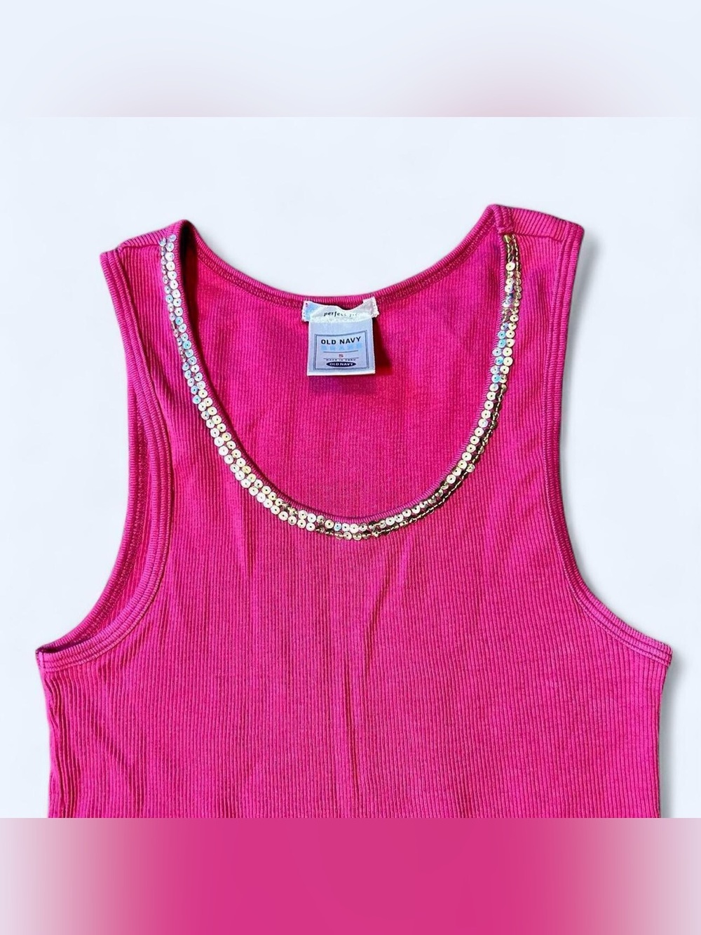 Y2K Pink Sequin Tank Top by Old Navy!